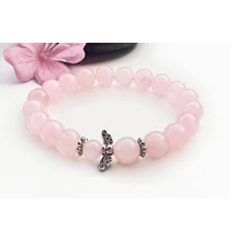 Angyal rózsakvarc szívcsakra karkötő